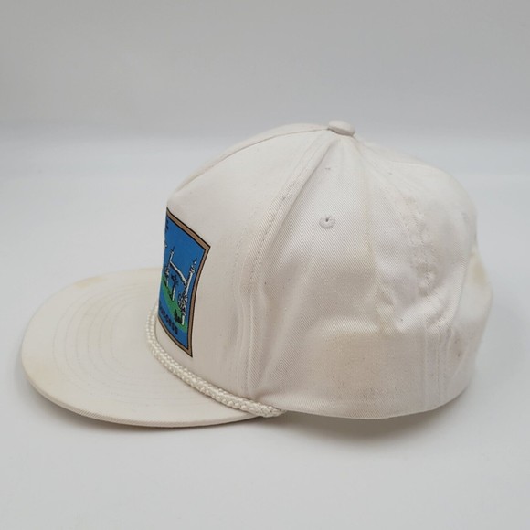 Vintage Teaming Up For Success White Rope Snapback Trucker Hat Cap Distressed - Picture 4 of 13